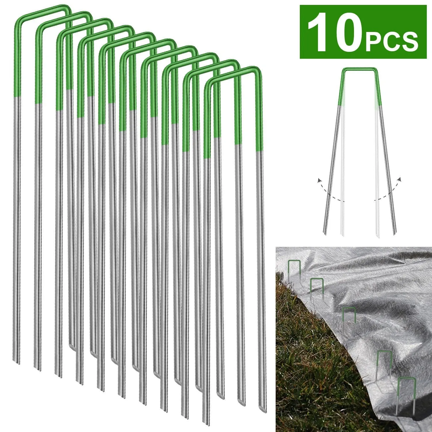 10-Piece: 6-Inch U-Type Garden Landscape Rust Resistance Turf Staples