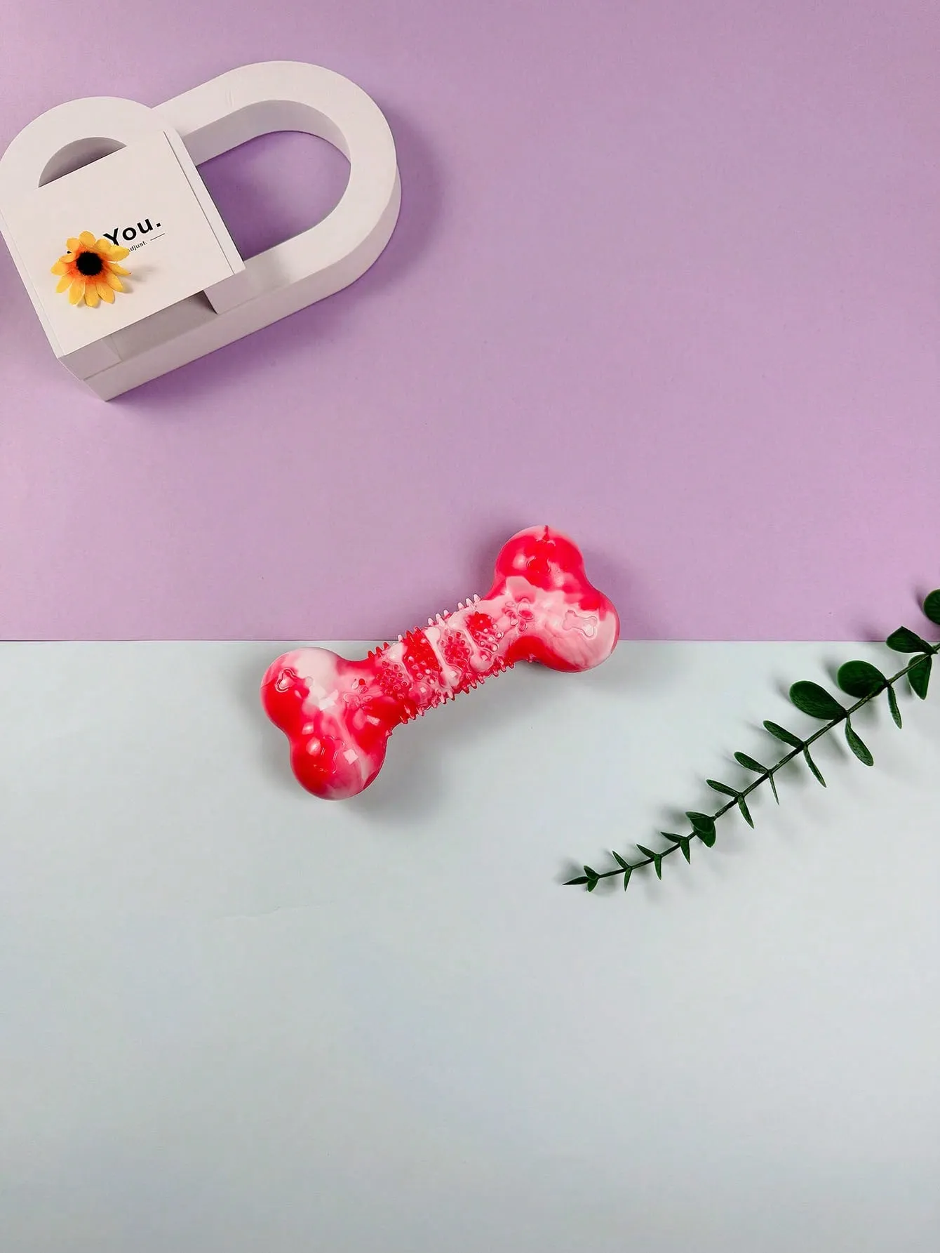 1pc Indestructible Squeaky Pet Toy With TPR Teeth Cleaning Bone Design For Dog Training