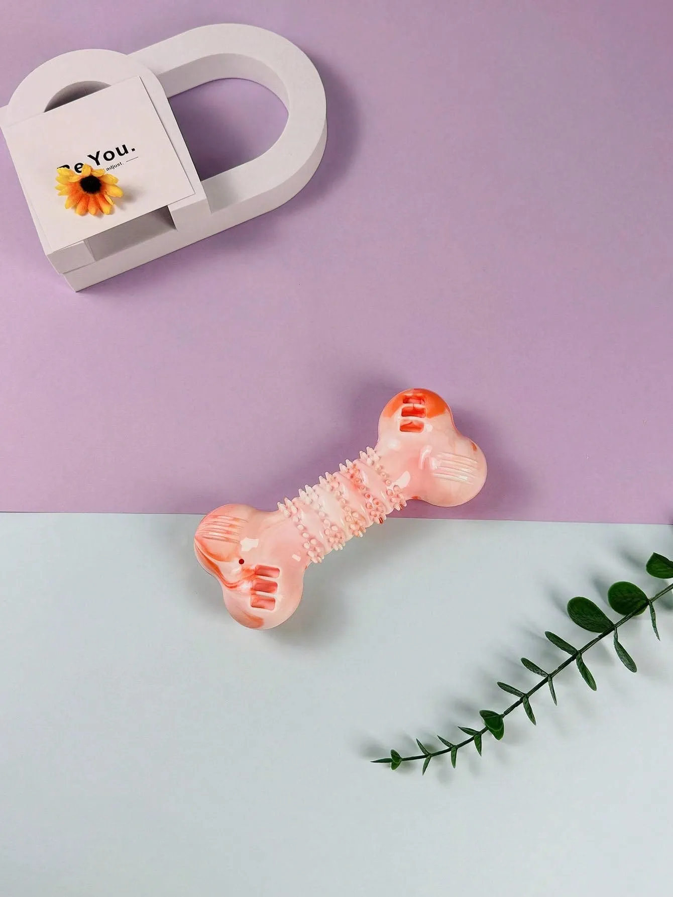 1pc Indestructible Squeaky Pet Toy With TPR Teeth Cleaning Bone Design For Dog Training