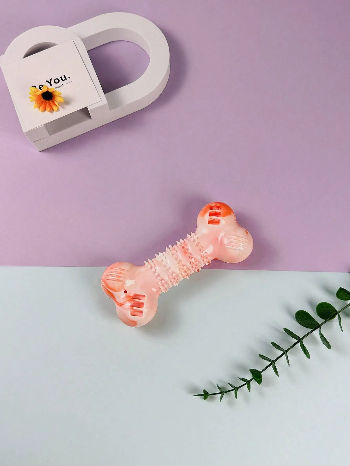 1pc Indestructible Squeaky Pet Toy With TPR Teeth Cleaning Bone Design For Dog Training