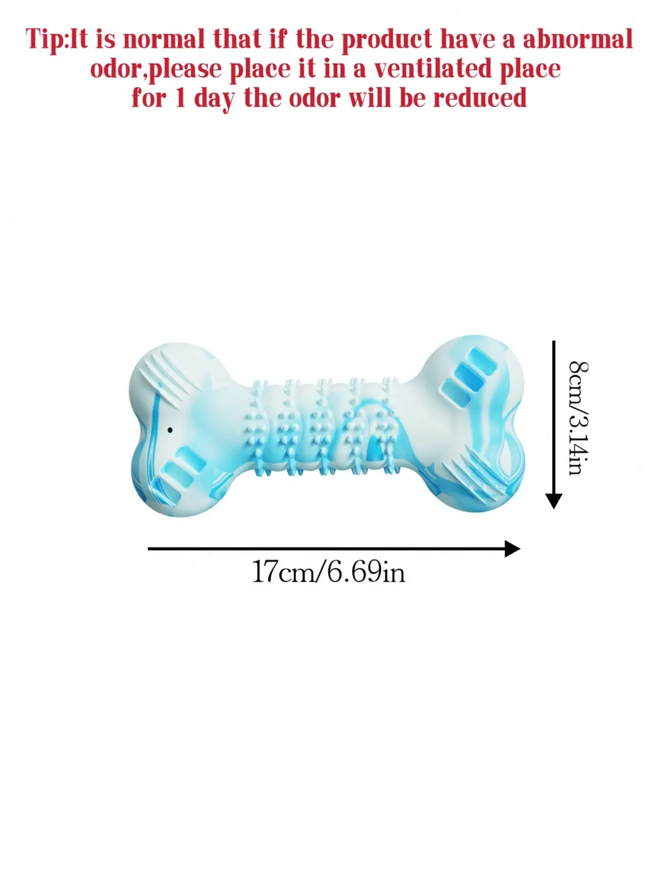 1pc Indestructible Squeaky Pet Toy With TPR Teeth Cleaning Bone Design For Dog Training