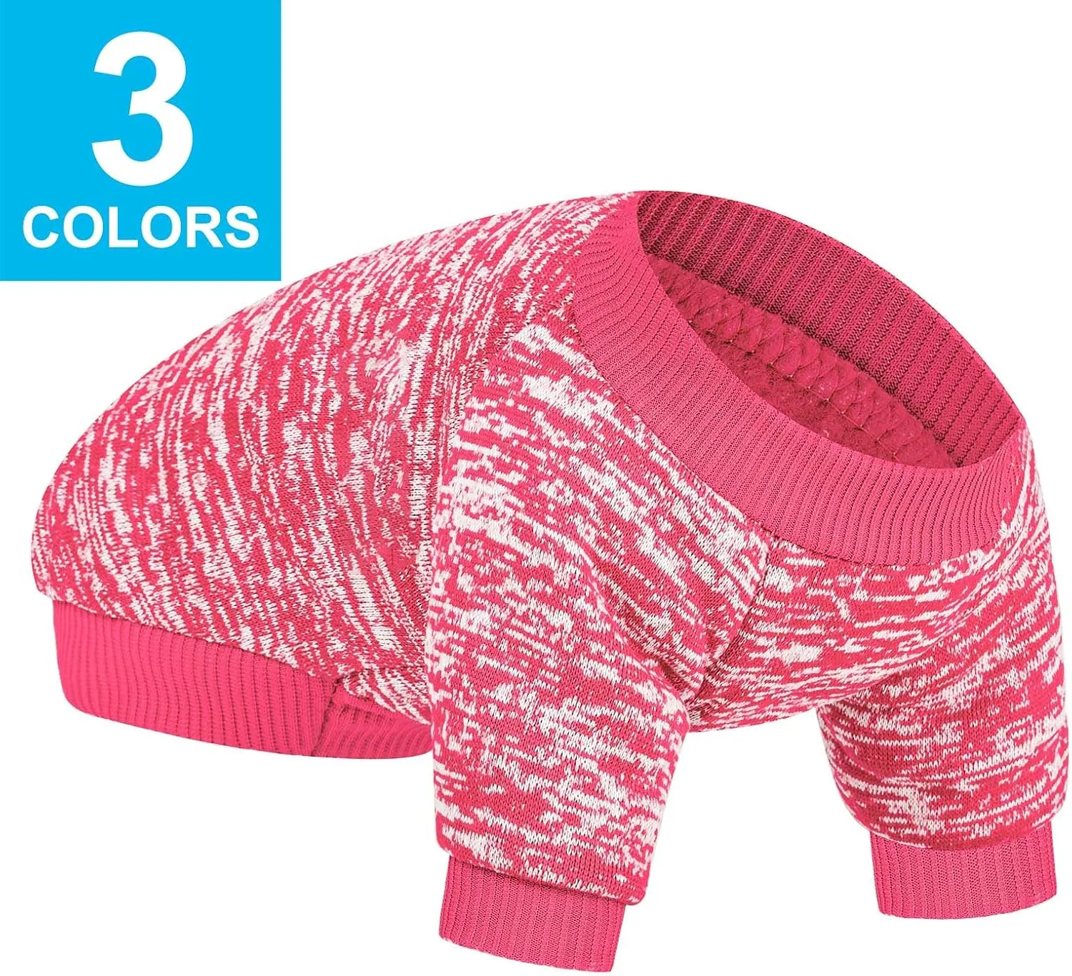 3 Pack Dog Sweater, Dog Sweaters for Small Dogs, Warm Soft Pet Clothes for Puppy, Medium Large Cat, Dogs Girl or Boy, Dog Shirt for Winter Christmas (Pink Purple HotPink, Small)