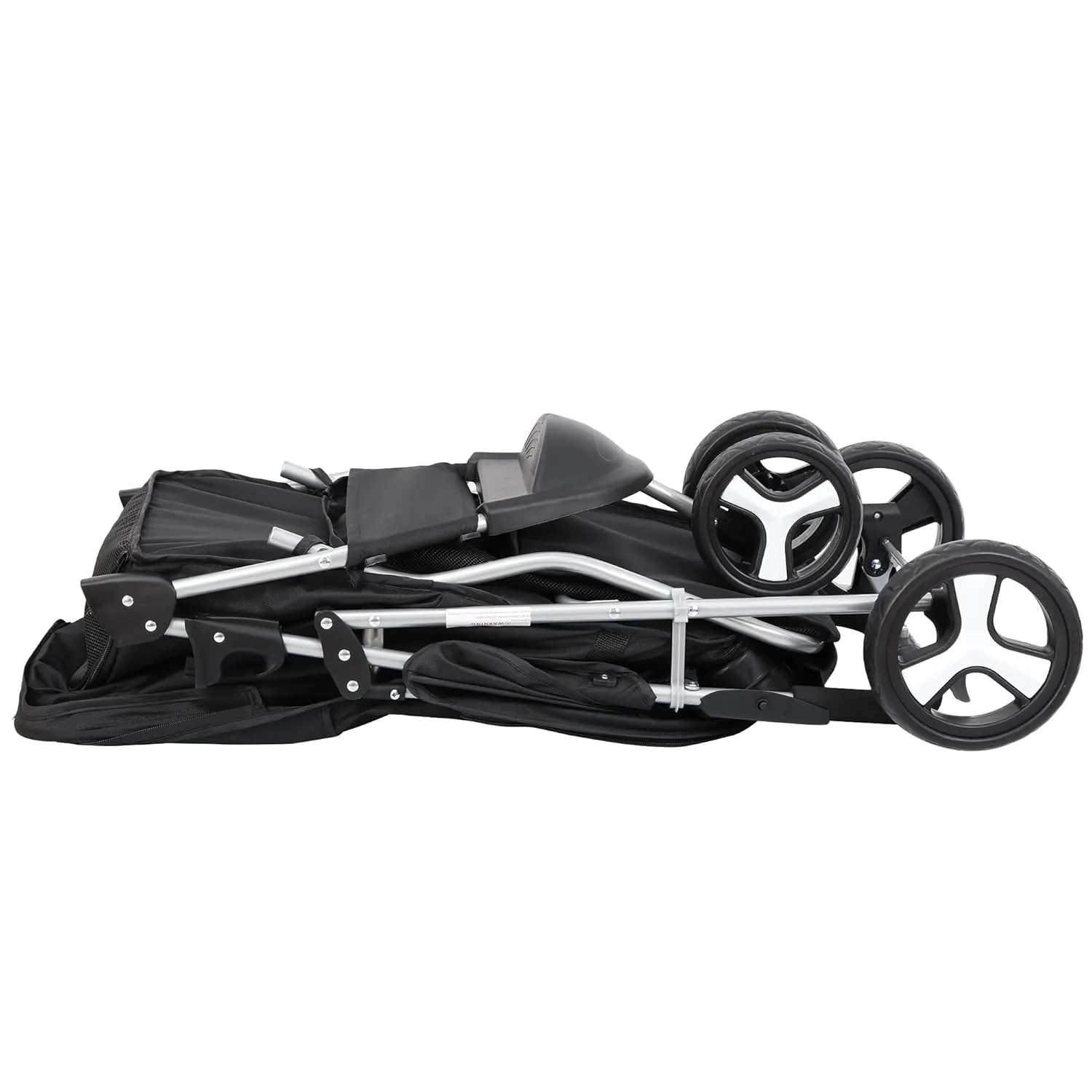3 Wheels Dog Stroller, Pet Strolling Cart with Skylight Storage Basket Cup Holder Storage Tray, Animal Carrier for Medium Small Dogs and Cats, Easy Walk