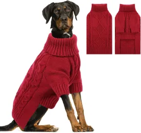 ASENKU Knitted Dog Sweater, Pullover Big Thermal Dog Winter Sweater, Turtleneck Doggy Sweater for Large Medium Dogs Boy Girl,Warm Pet Sweater Outfit Border Collie,Pit Bull,Golden Retriever, 3XL