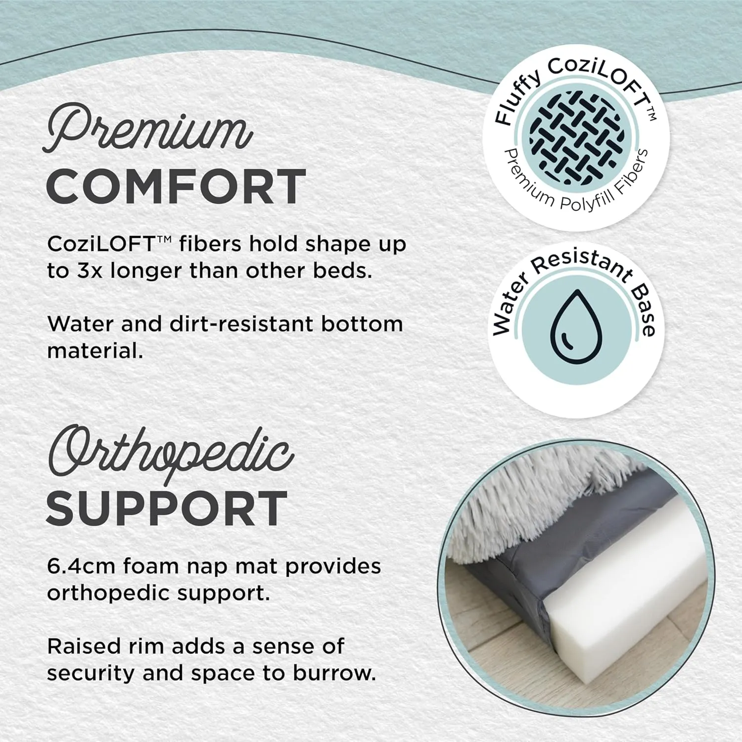 Best Friends by Sheri Nap Mat Dog Bed with Bolster - Washable Crate Pad, Removable Cover, Frost, Large, 36x21