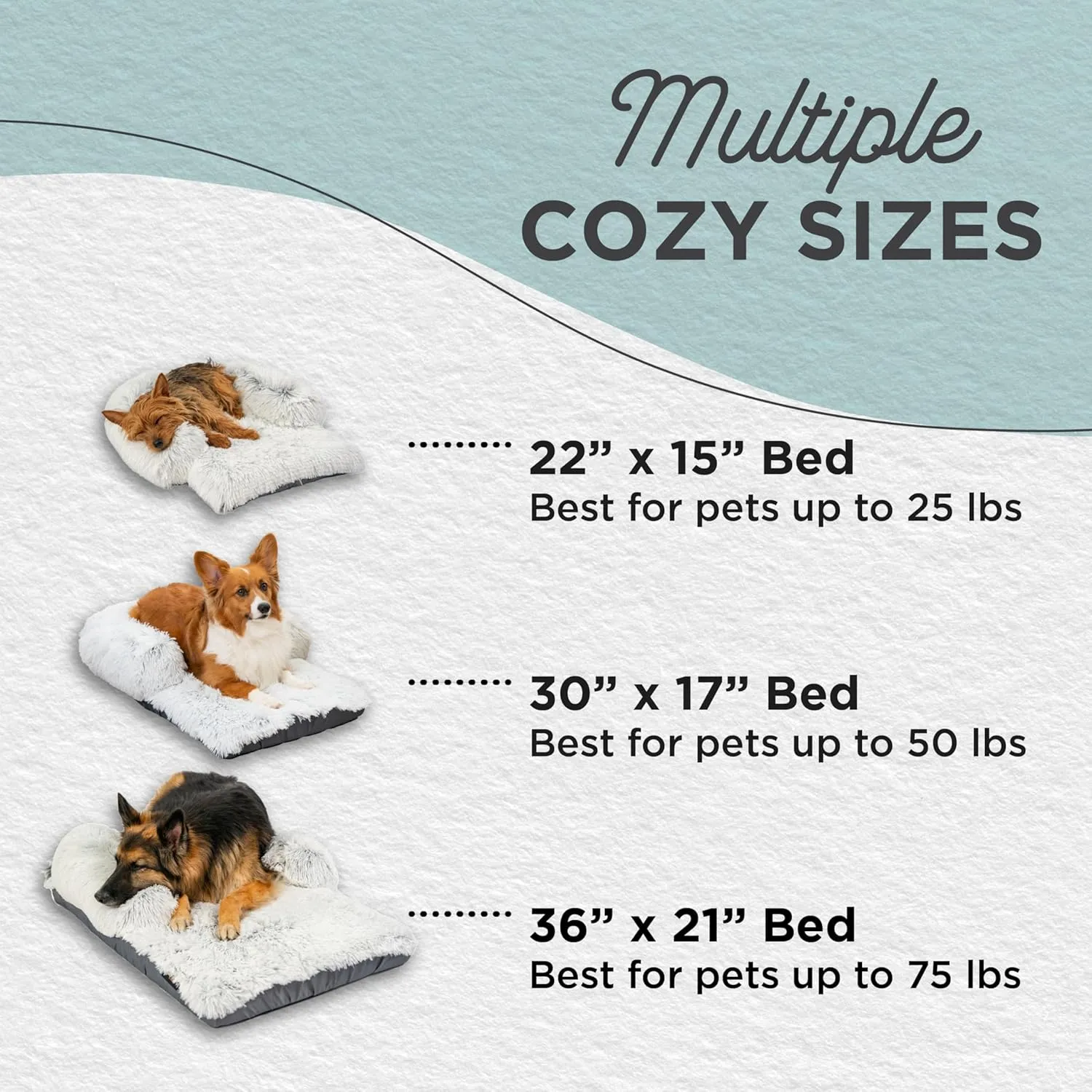 Best Friends by Sheri Nap Mat Dog Bed with Bolster - Washable Crate Pad, Removable Cover, Frost, Large, 36x21