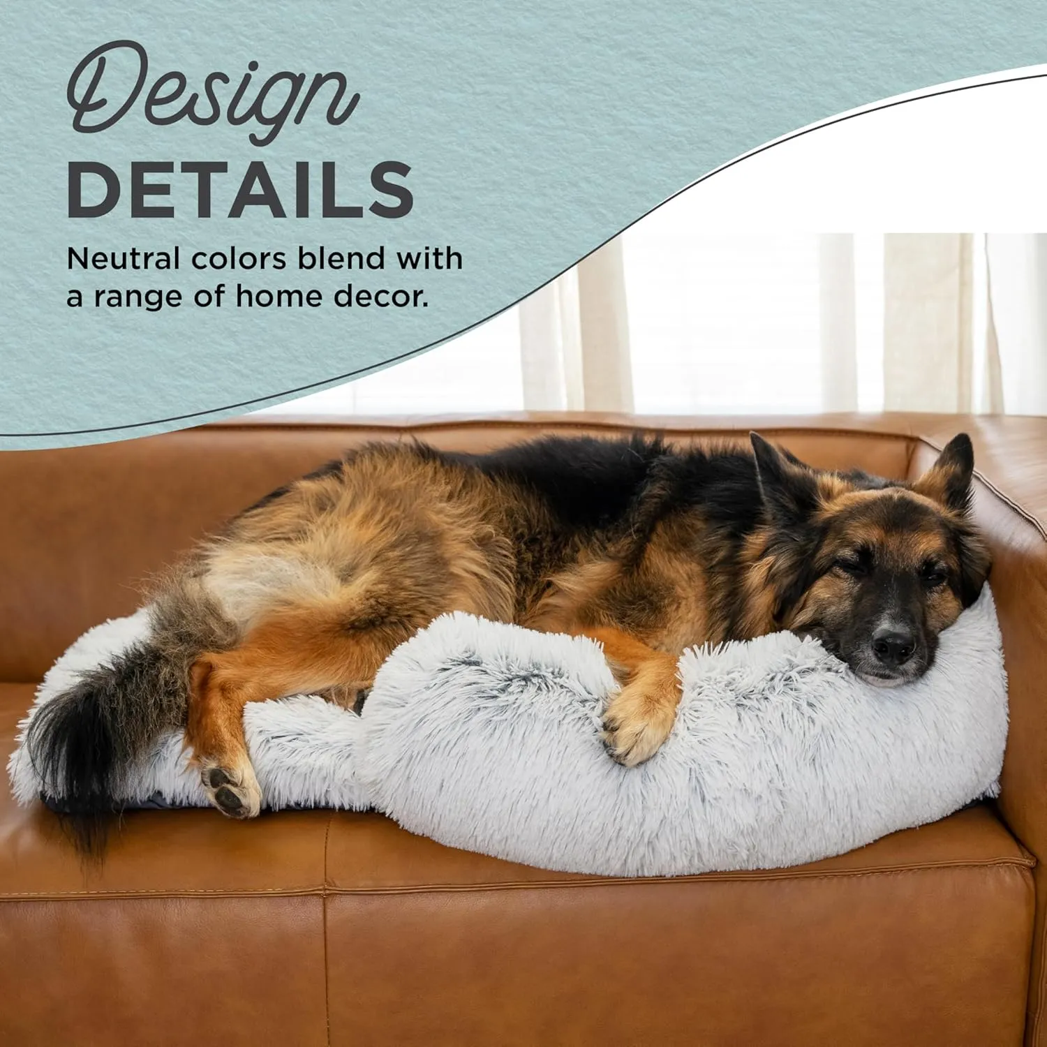 Best Friends by Sheri Nap Mat Dog Bed with Bolster - Washable Crate Pad, Removable Cover, Frost, Large, 36x21