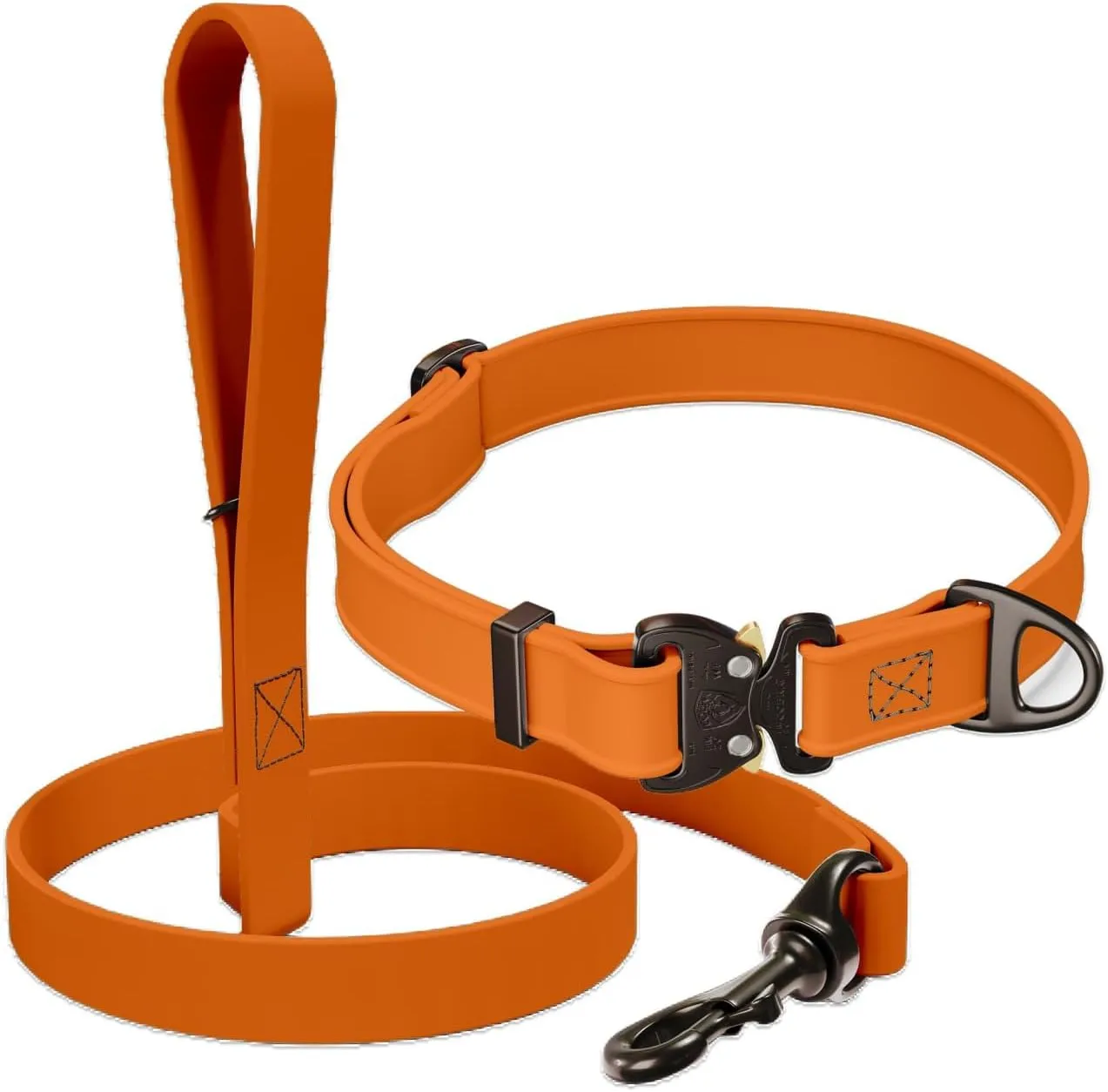 Biothane Bundle: 6 Ft Dog Leash and 3/4' Dog Collar with Cobra Buckle and QR Dog Tag ID