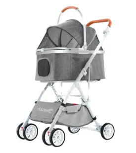 BNDC 103 Pram & Stroller For Dogs & Cats (Grey)