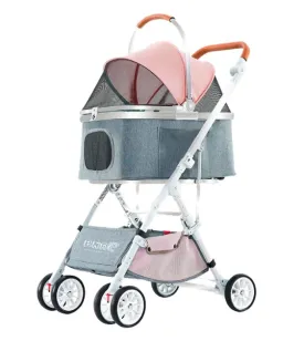 BNDC 103 Pram & Stroller For Dogs & Cats (Pink)