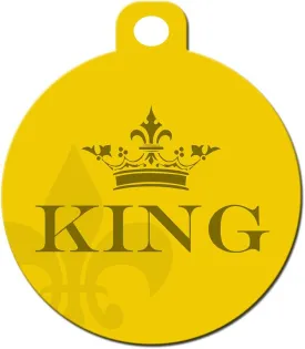 Cute Dog Cat Pet ID Tag - King - Personalize Colors and Your Pet Info [Misc.]