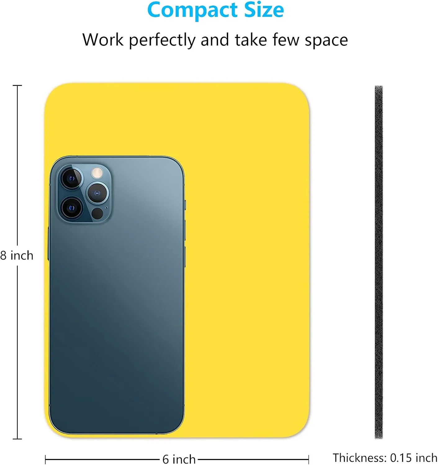 Dapesuom Small Mouse Pad, 6 x 8 Inch Thick Rubber Premium-Textured Non-Slip Portable & Washable Mini Mouse Mat for Women Men Wireless Laptops Keyboard Tray Gaming Work Computer Office Travel, Yellow