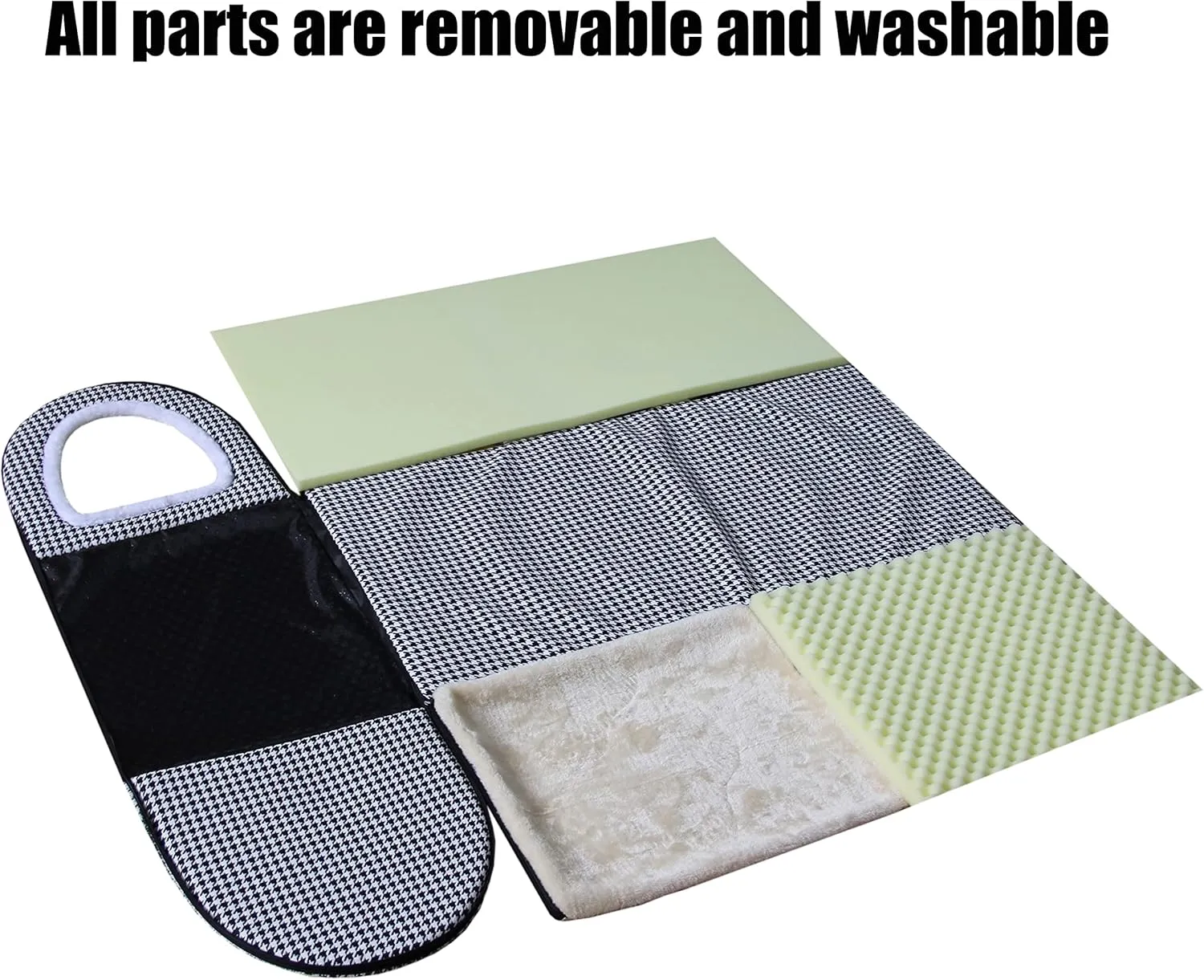 Dog Bed or Cat Bed,2 Ways to Use,Indoor Pet House with Fluffy Mat,Removable and Washable Cover,Non-Slip Bottom,for Medium Dogs and Cats(L Black Cranes)