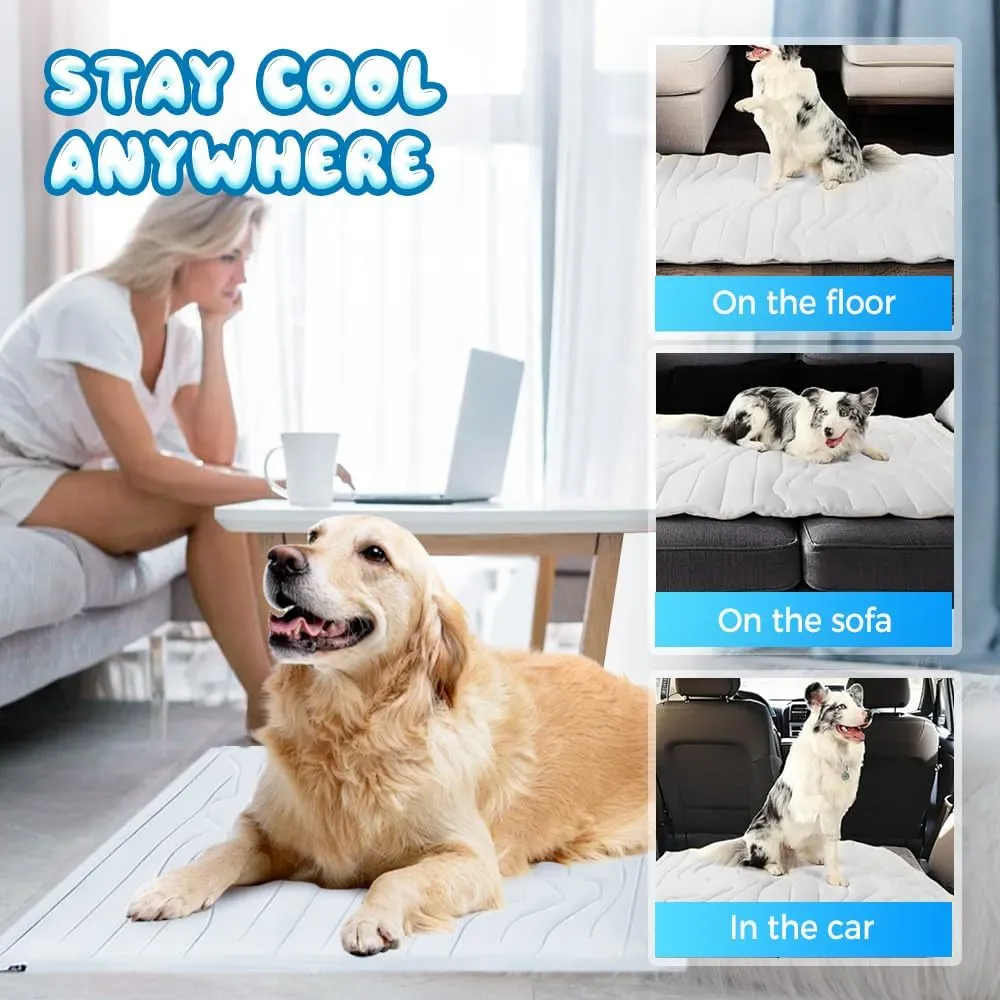 Dog Cooling Mat, 2025 Upgrade Cooling Pad for Dogs and Cats, Self-Cooling Mat for Pets, Dog Bed Mats for Summer Pet Cool Pad (Gray, X-Large)
