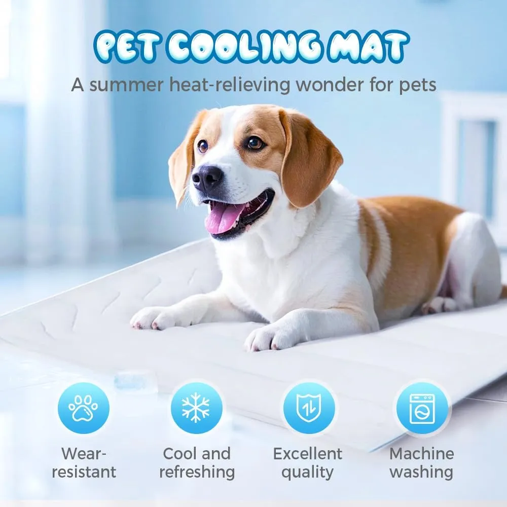 Dog Cooling Mat, 2025 Upgrade Cooling Pad for Dogs and Cats, Self-Cooling Mat for Pets, Dog Bed Mats for Summer Pet Cool Pad (Gray, X-Large)