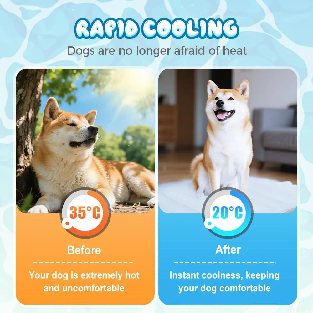 Dog Cooling Mat, 2025 Upgrade Cooling Pad for Dogs and Cats, Self-Cooling Mat for Pets, Dog Bed Mats for Summer Pet Cool Pad (Gray, X-Large)