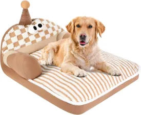 Dog mat for Sleeping, Removable and Washable Dog Bed, Warm in Winter, Universal for All Seasons, Suitable for Dogs, Pets, and Cats-Brown M