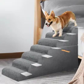   Dog Steps for High Bed, 30'' High Dog Stairs for Small Dogs, Waterproof Pet Stairs for Small Old Large Dogs and Cats with Removable Cover & PE Support Board for Bed, Car or Couch