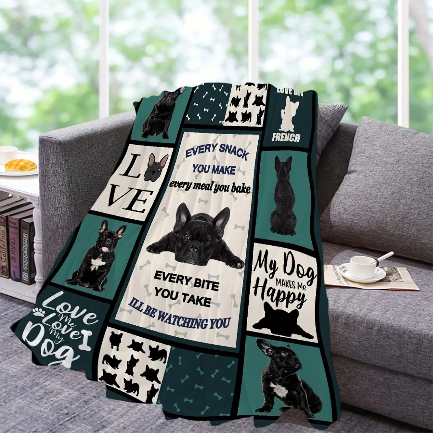 French Bulldog Throw Blanket - Super Soft Flannel Fleece Blanket for Gifts,Bedding Quilt Home Decor for Couch Sofa Bed All Season 30"x40" for Toddlers Pets