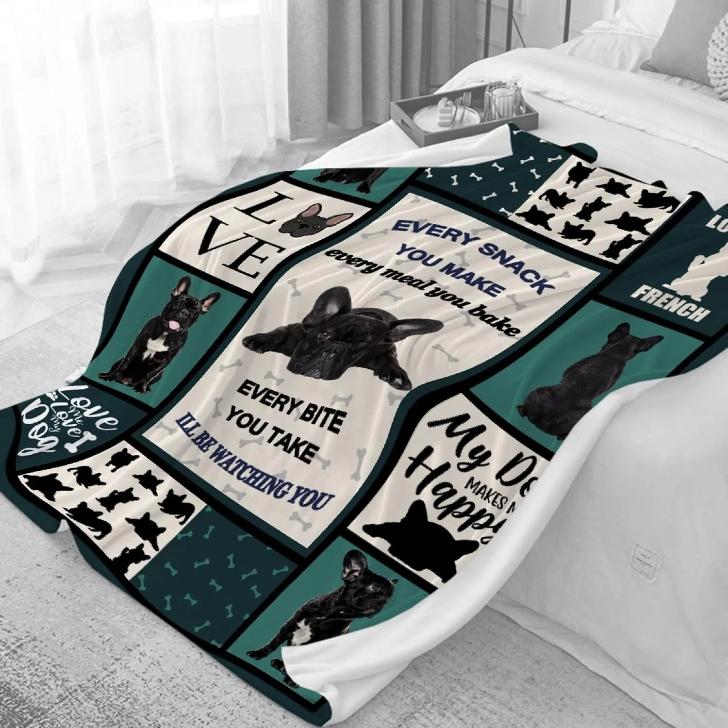 French Bulldog Throw Blanket - Super Soft Flannel Fleece Blanket for Gifts,Bedding Quilt Home Decor for Couch Sofa Bed All Season 30"x40" for Toddlers Pets