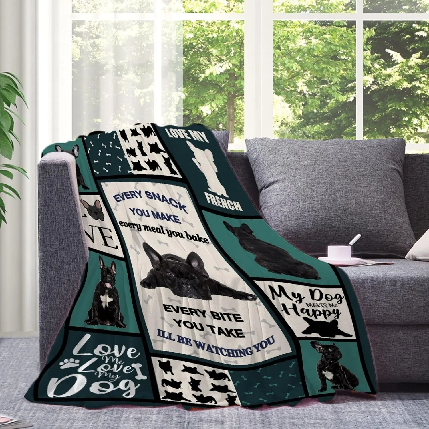 French Bulldog Throw Blanket - Super Soft Flannel Fleece Blanket for Gifts,Bedding Quilt Home Decor for Couch Sofa Bed All Season 30"x40" for Toddlers Pets