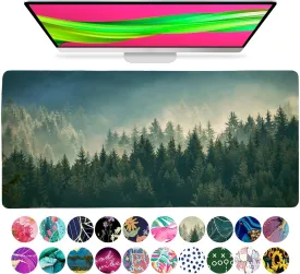 French KOKO Large Desk Pad, Cute Forest Nature Home Office Essentials, XL Desk Mat for Keyboard and Mouse