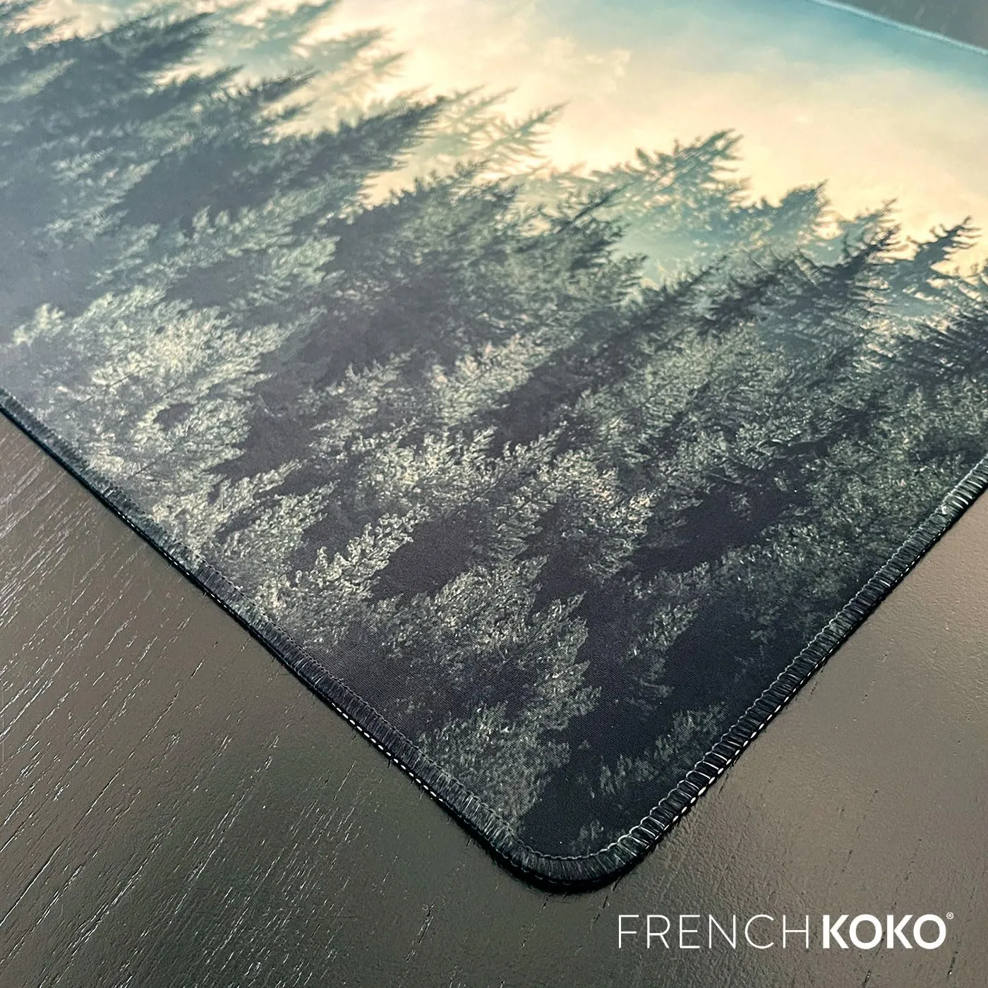 French KOKO Large Desk Pad, Cute Forest Nature Home Office Essentials, XL Desk Mat for Keyboard and Mouse