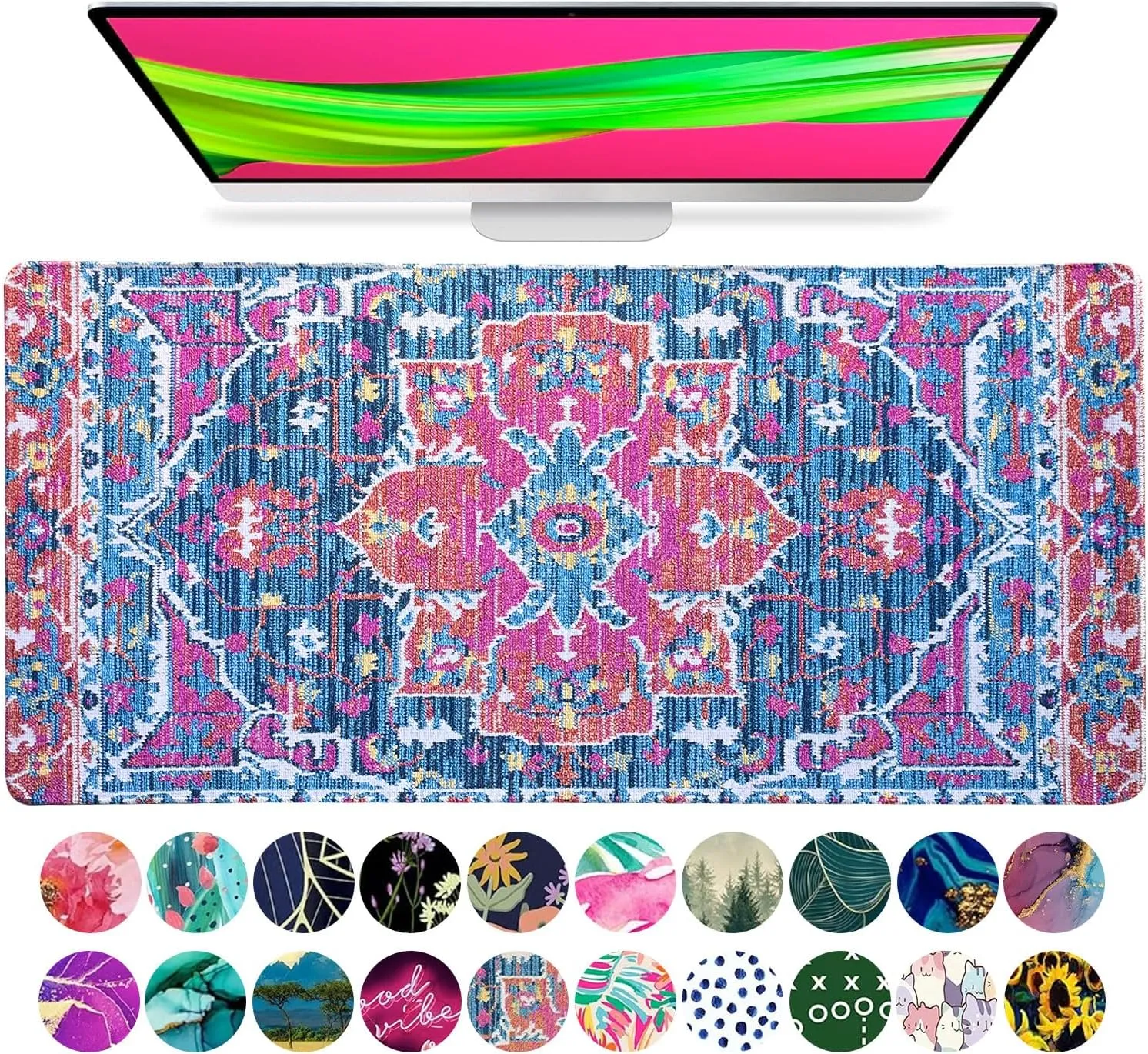 French KOKO Large Mouse Pad, Desk Mat, Keyboard Pad, Desktop Home Office School Essentials College Cute Decor Big Extended Laptop Protector Computer Accessories Pretty Mousepad Women Girls XL