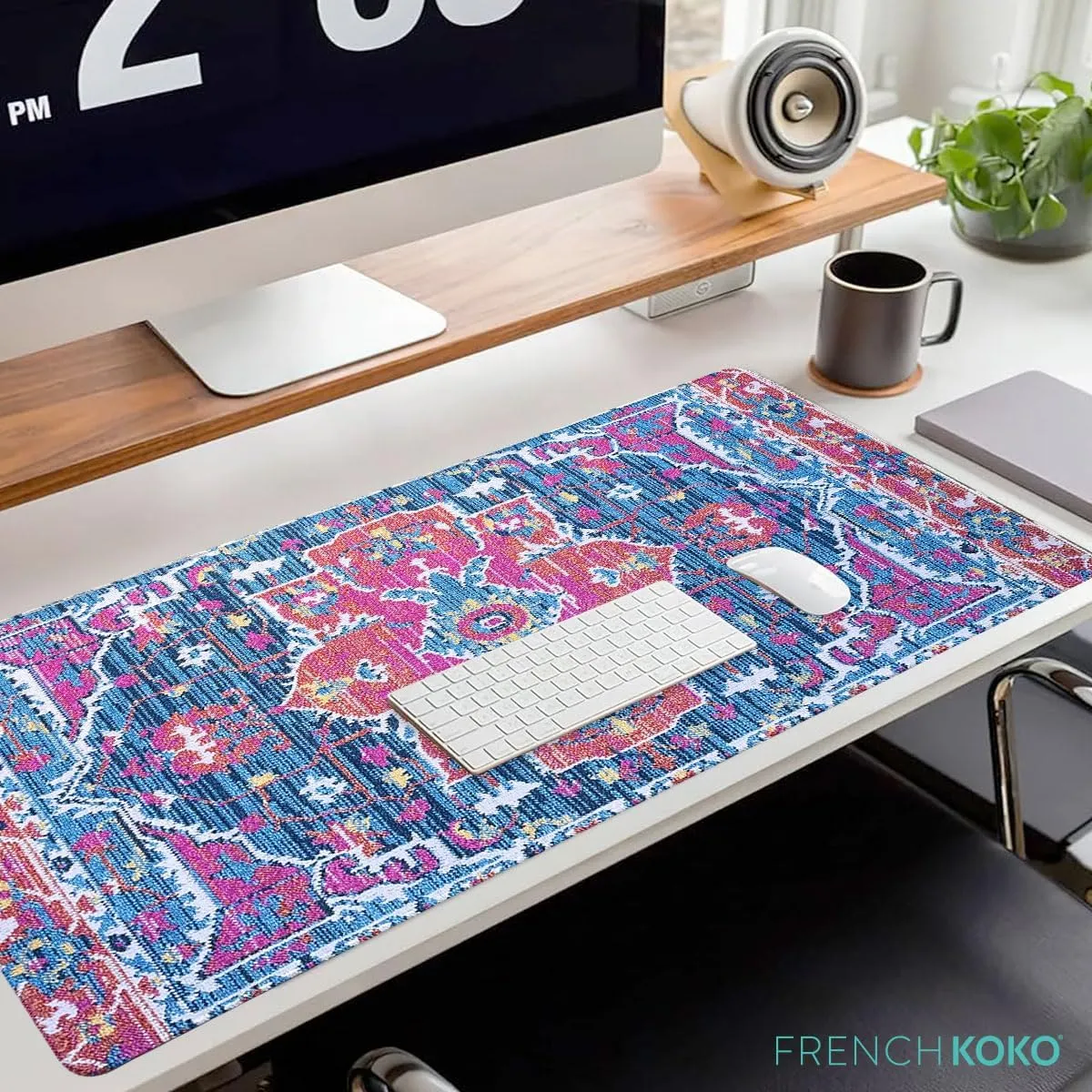 French KOKO Large Mouse Pad, Desk Mat, Keyboard Pad, Desktop Home Office School Essentials College Cute Decor Big Extended Laptop Protector Computer Accessories Pretty Mousepad Women Girls XL