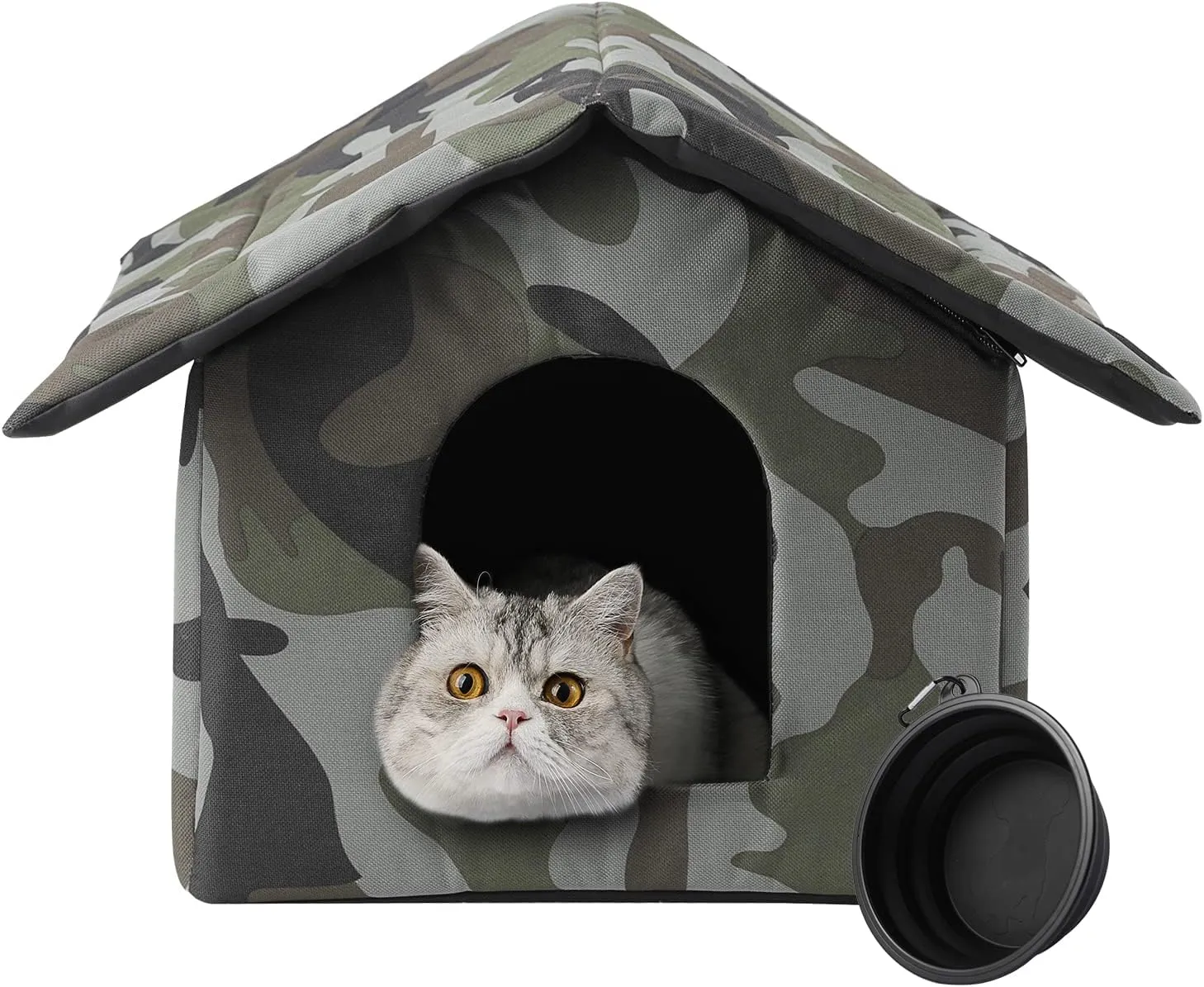 FURBULOUS Collapsible Outdoor Cat House for Cats and Puppies, Pet Shelter Outdoor Waterproof, Cold and Windproof, Scratch-Resistant, Easy to Assemble Stray Cats Shelter(M)
