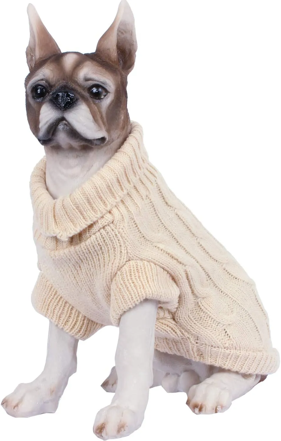 HAPEE Dog Sweater, Small, Beige, Classic Style, Stretchable, Winter, Hand Wash
