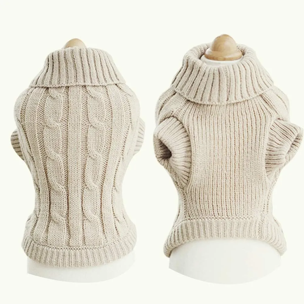 HAPEE Dog Sweater, Small, Beige, Classic Style, Stretchable, Winter, Hand Wash
