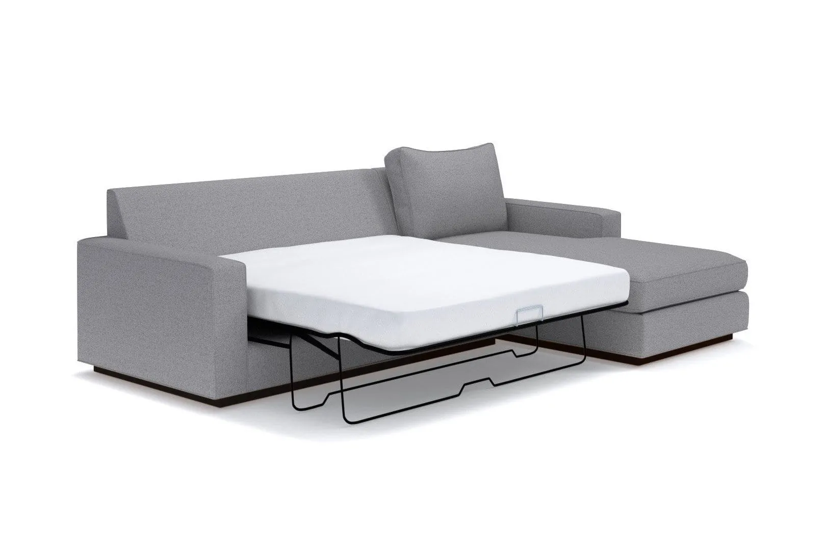 Harper 2pc Sleeper Sectional :: Leg Finish: Espresso / Sleeper Option: Memory Foam Mattress / Configuration: RAF - Chaise on the Right