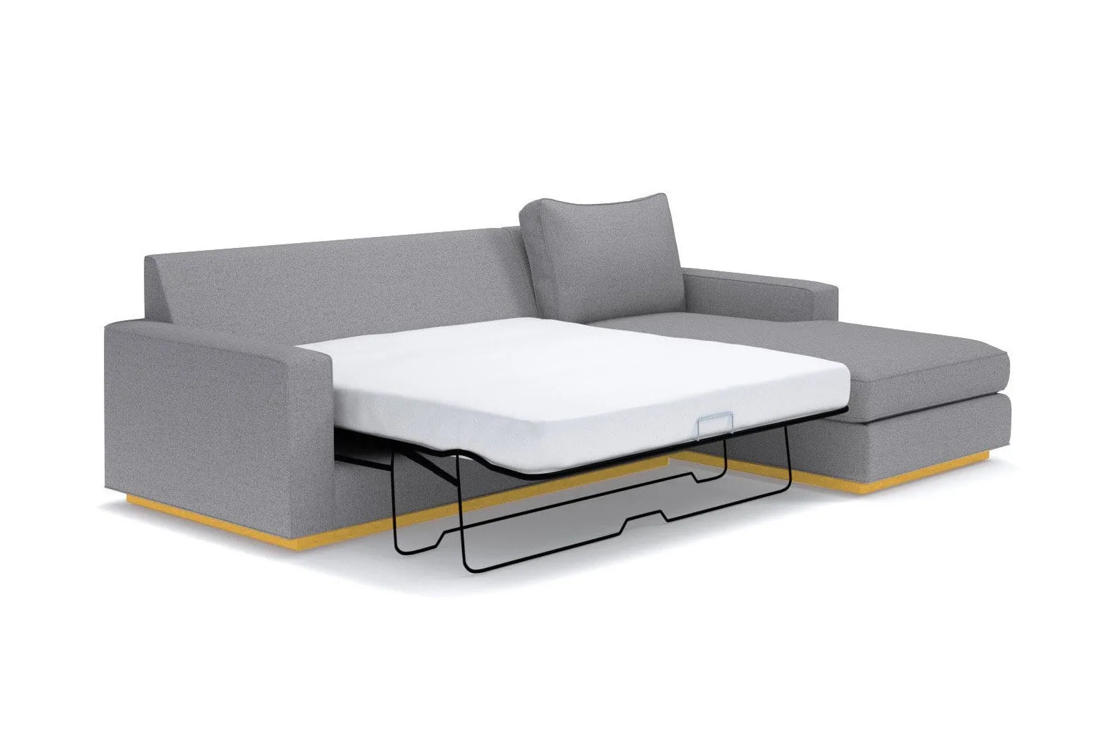 Harper 2pc Sleeper Sectional :: Leg Finish: Natural / Sleeper Option: Memory Foam Mattress / Configuration: LAF - Chaise on the Left