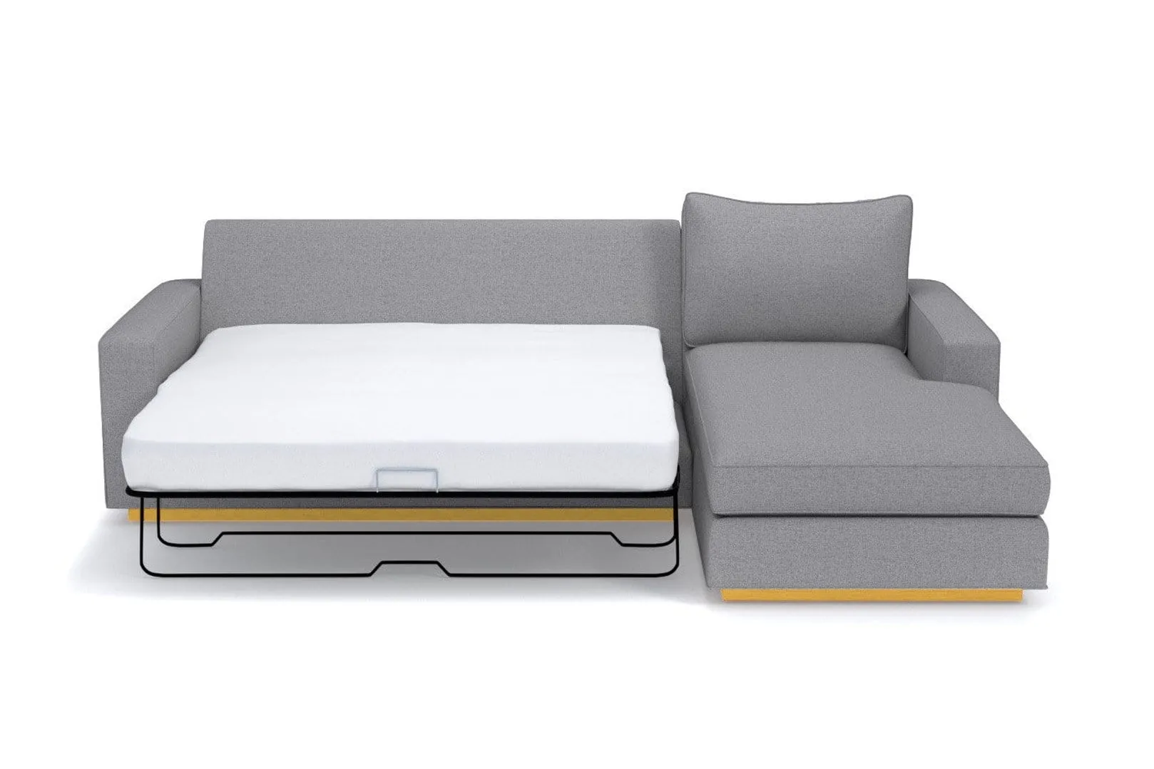 Harper 2pc Sleeper Sectional :: Leg Finish: Natural / Sleeper Option: Memory Foam Mattress / Configuration: LAF - Chaise on the Left
