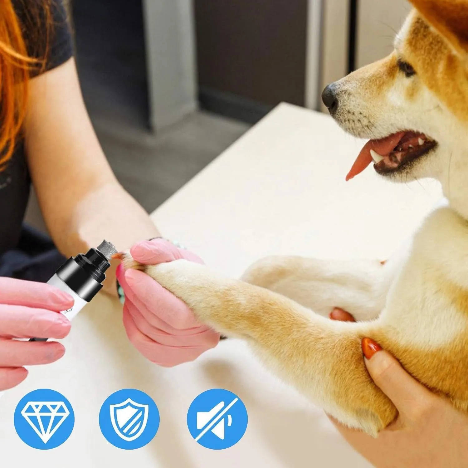 Heusom Silent Groom Pro Nail Grinder, 2025 New Silent Groom Pro Nail Grinder, Heusom Dog Nail Trimmer, Heusome Dog Nail Trimmer, Rechargeable USB Charging Pet Nail Grinder (1pcs)