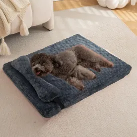 huraty Dog Bed with Pillow for Small Dogs, Orthopedic Dog Bed with Removable Cover, Washable Pet Bed Mat Suitable for Pets Up to 5 lbs, Charcoal 17.7x11.8x2 in
