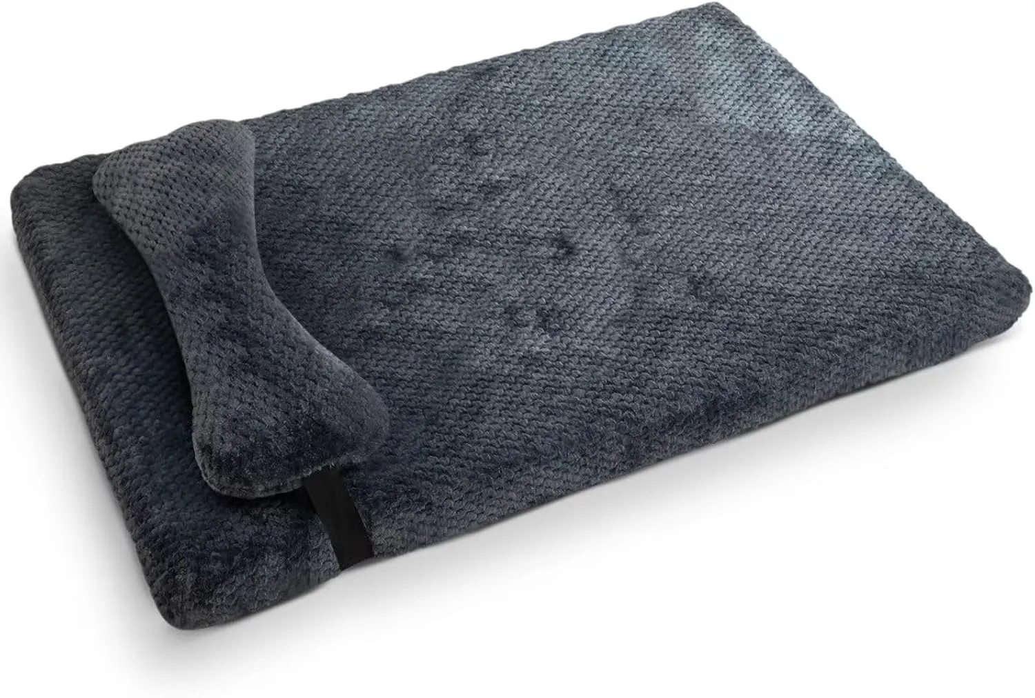 huraty Dog Bed with Pillow for Small Dogs, Orthopedic Dog Bed with Removable Cover, Washable Pet Bed Mat Suitable for Pets Up to 5 lbs, Charcoal 17.7x11.8x2 in