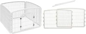 IRIS USA 4-Panel with Door Plastic Pet Playpen and IRIS USA Plastic Pet Playpen/2-Panel Add-on for 4-Panel Pen Bundle