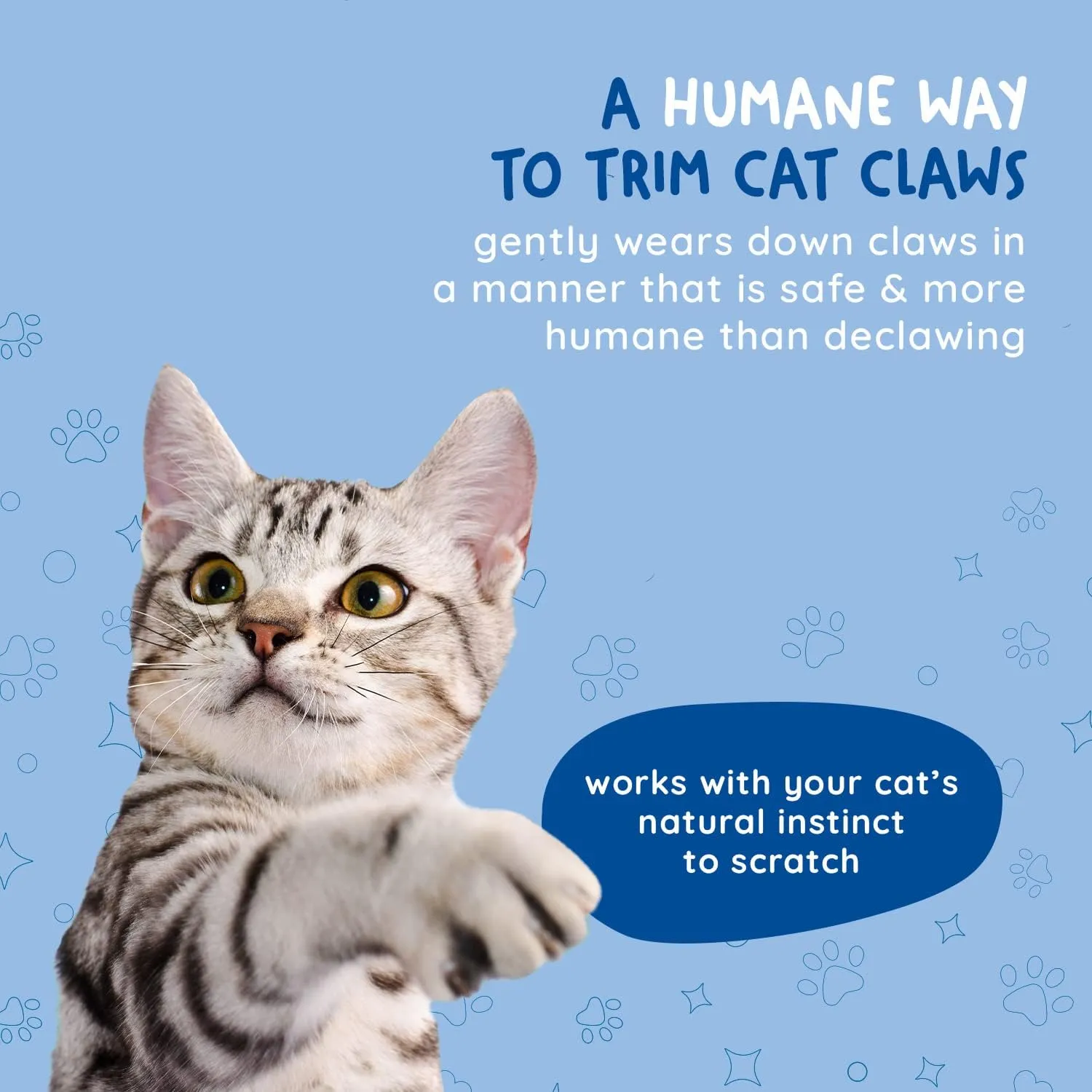 Kitty Cure Cat Scratching Manicure Strips, Scratch Liner for Litter Box, Furniture, or any Flat Surface, Nail File for Cats, 6 Peel & Stick Scratching Strips, 3 Pairs of Strips in Different Sizes