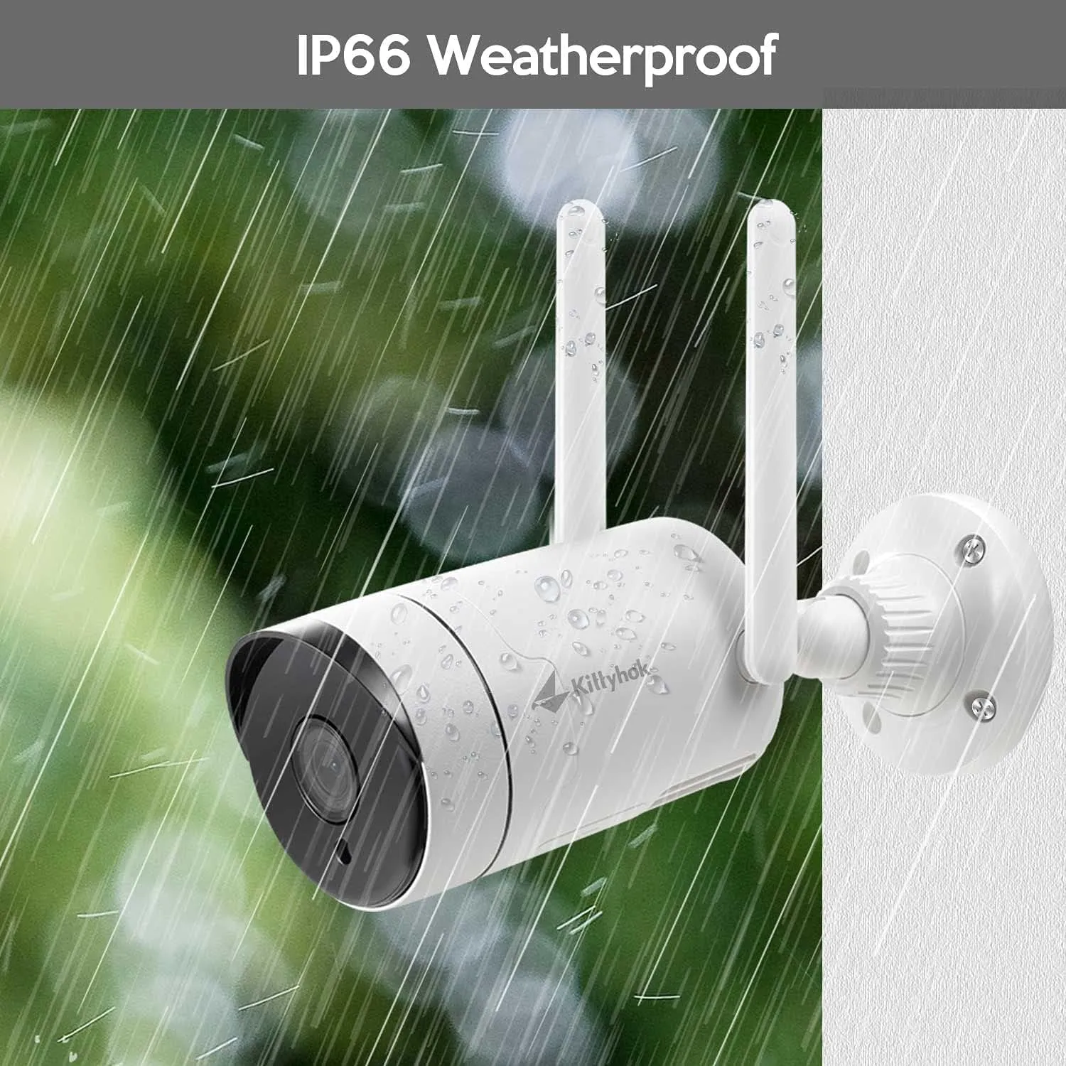 Kittyhok 3MP Wireless Security Camera Outdoor/Indoor Wireless Security System, 2K WiFi IP Security Camera for Home with Night Vision, 2-Way Audio, Motion Detection, Weatherproof