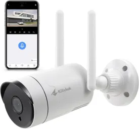 Kittyhok 3MP Wireless Security Camera Outdoor/Indoor Wireless Security System, 2K WiFi IP Security Camera for Home with Night Vision, 2-Way Audio, Motion Detection, Weatherproof