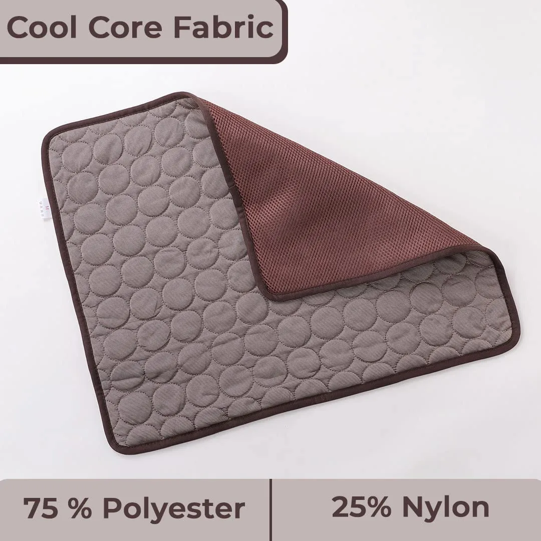 Kuber Industries Rectangular Dog & Cat Bed|Premium Cool Ice Silk with Polyester with Bottom Mesh|Multi-Utility Self-Cooling Pad for Dog & Cat|Light-Weight & Durable Dog Bed|ZQCJ001C-L|Coffee