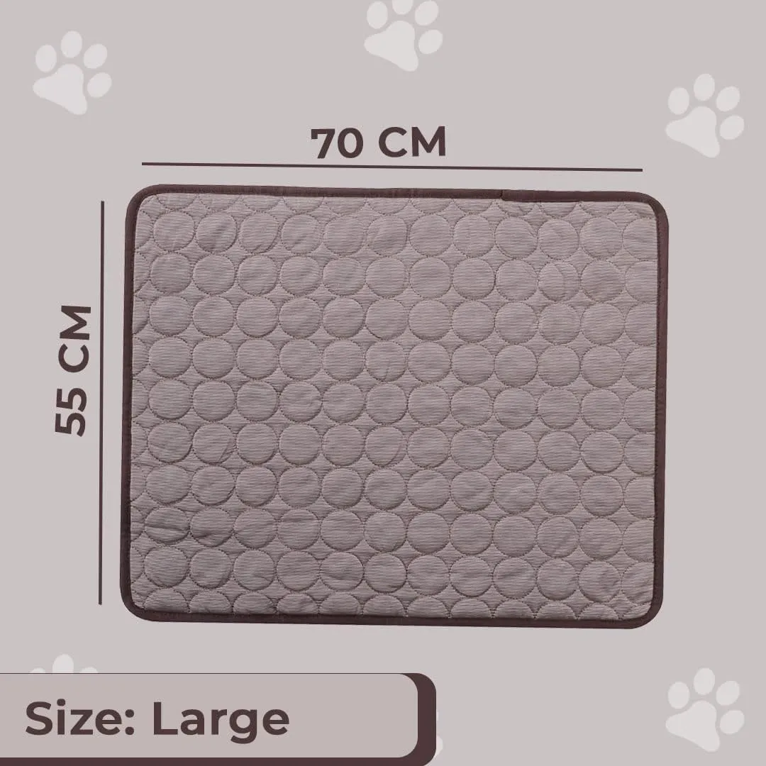 Kuber Industries Rectangular Dog & Cat Bed|Premium Cool Ice Silk with Polyester With Bottom Mesh|MultiUtility Self-Cooling Pad For Dog & Cat|Light-weight & Durable Dog Bed|ZQCJ001C-L|Coffee(Pack Of 5)