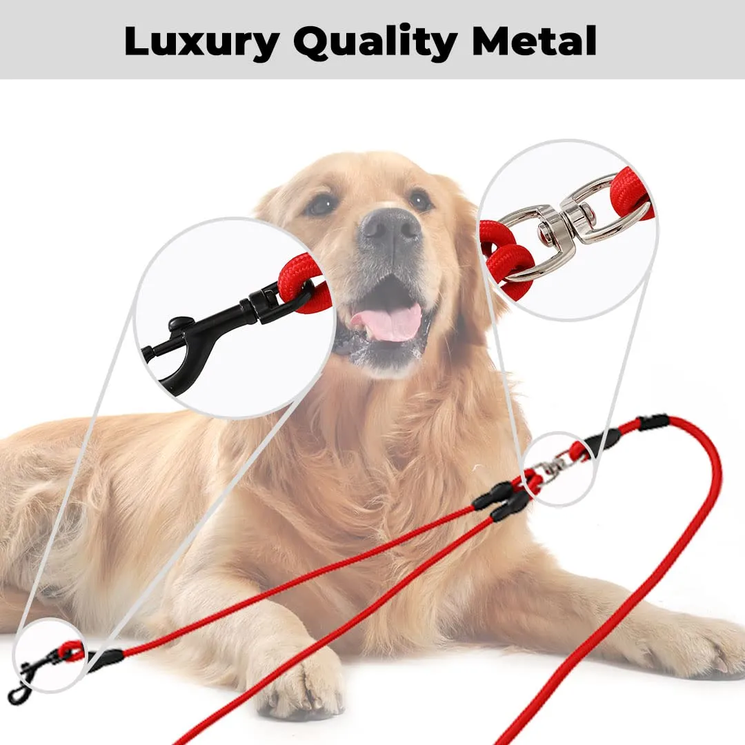 Kuber Industries Strong Dog Rope Leash with Comfortable Padded Handle, Red
