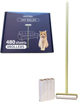 Large lint roller,Floor lint roller,Couch roller for pet hair,Adjustable handle roller,9 sizes to choose,8 rolls 480 sheets,Versatile for easy clean of pet hair,carpets,sofas, curtains,bed and clothes
