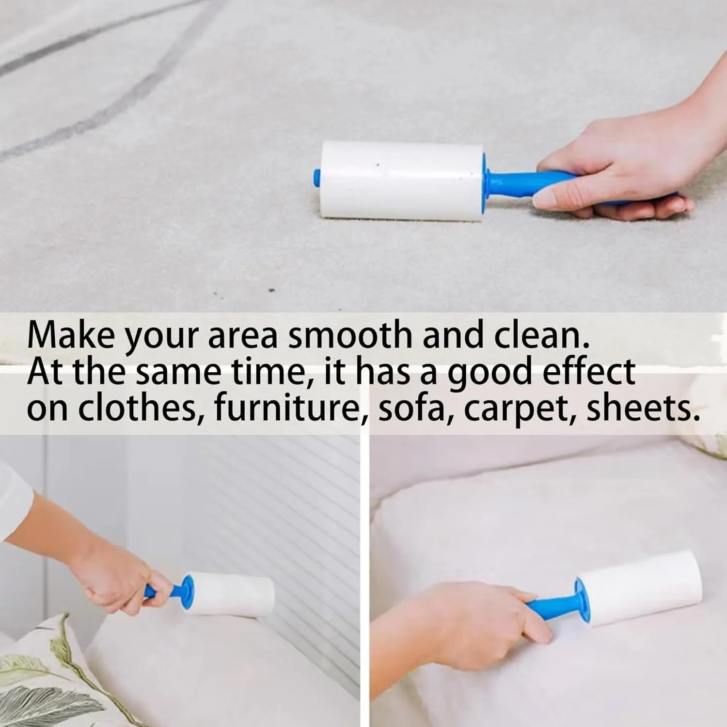 Lint Roller for Pet Hair Extra Sticky, Lint Rollers 200 Sheets Mega Value Set, Pet Hair Remover Roller with 5 Handle & 5 Rollers, Portable Lint Remover for Clothes, Furniture, Dog & Cat Hair Blue 5