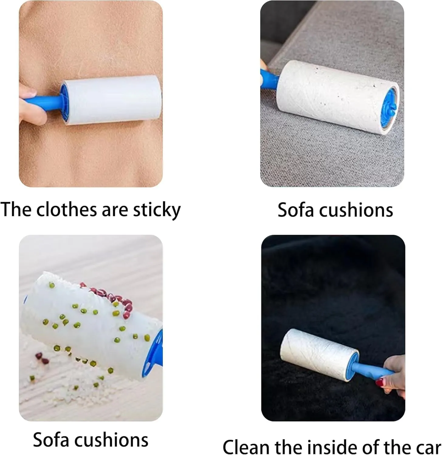 Lint Roller for Pet Hair Extra Sticky, Lint Rollers 200 Sheets Mega Value Set, Pet Hair Remover Roller with 5 Handle & 5 Rollers, Portable Lint Remover for Clothes, Furniture, Dog & Cat Hair Blue 5