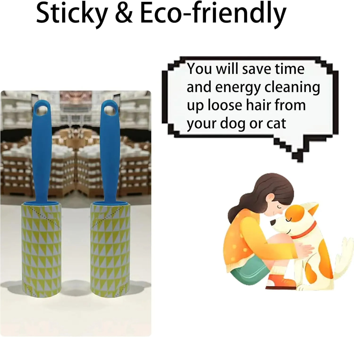 Lint Roller for Pet Hair Extra Sticky, Lint Rollers 200 Sheets Mega Value Set, Pet Hair Remover Roller with 5 Handle & 5 Rollers, Portable Lint Remover for Clothes, Furniture, Dog & Cat Hair Blue 5