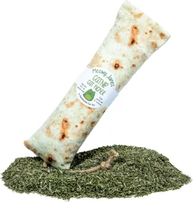 Meowy Janes Tough Canvas Cat Kicker Toy, Stuffed with 100% Catnip (1/4 LB), Original, Super Potent Canadian Catnip! | All Natural Large Size 10" Kitty Kicker (Burrito)